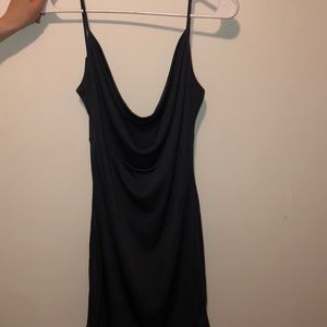 Grey scoop neck mini dress